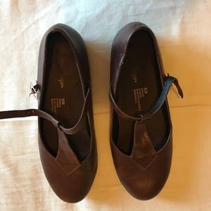 Brown T-strap Flats